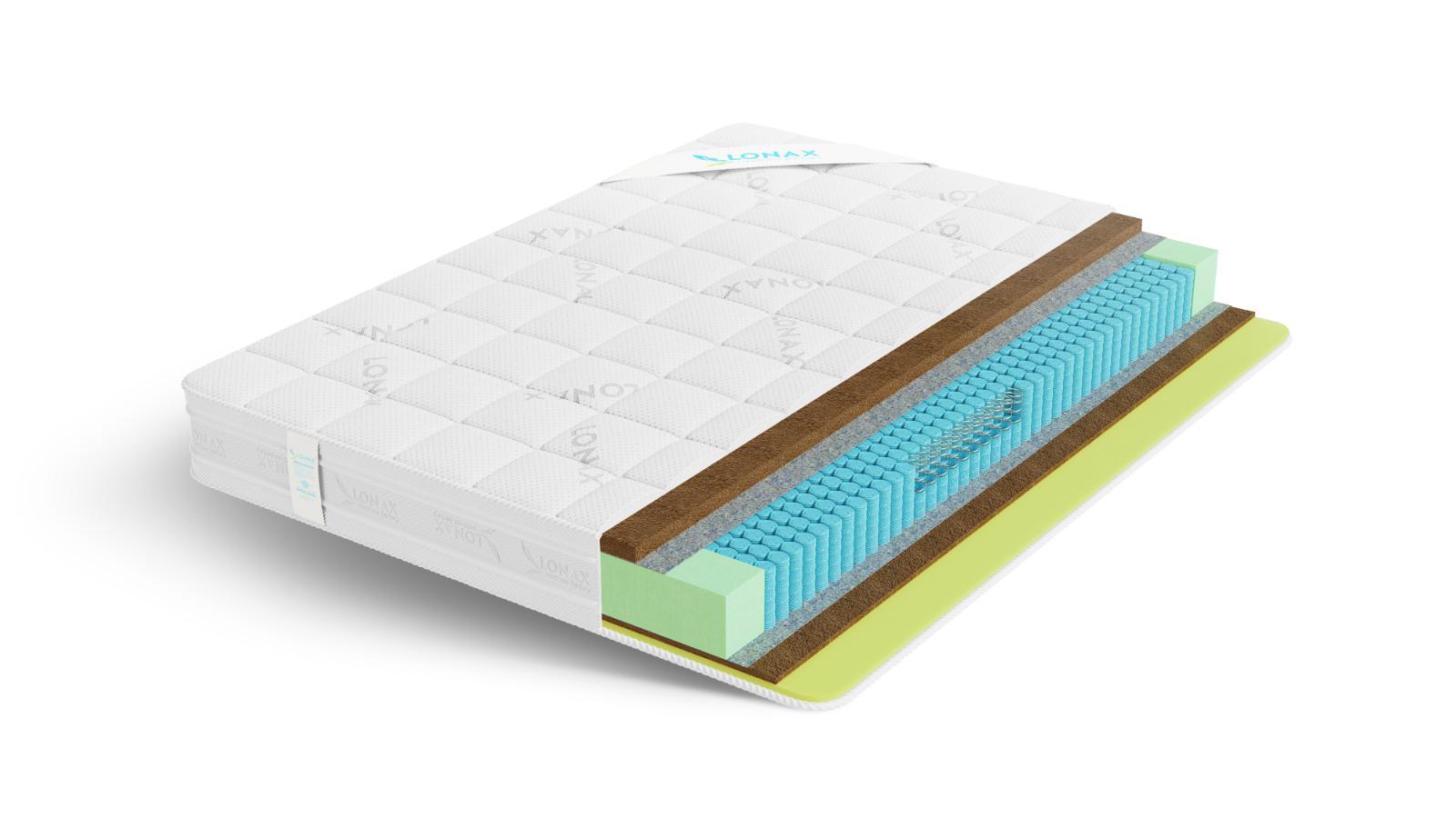 Матрас с независимыми пружинами Lonax Cocos Medium Econom S1000 Жесткий / Средний 90x200