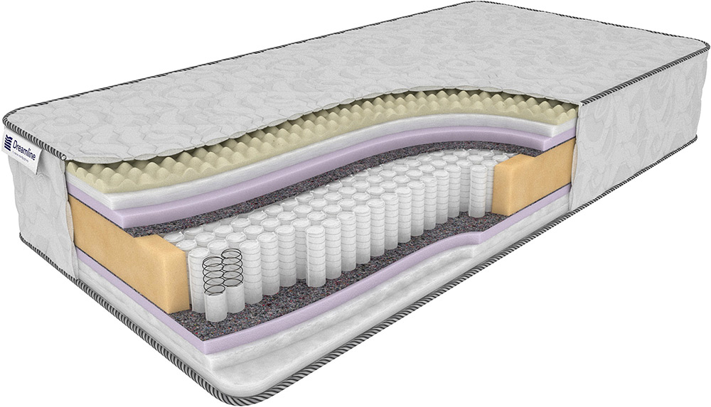 Матрас с независимыми пружинами Дримлайн Sky-high Middle/Hard S-1000 Средний / Средне-жесткий 80x200